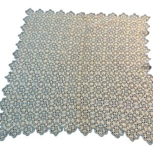 Handmade Crochet Blanket Throw‎ Baby Blue Cream Granny Square VTG Beautiful